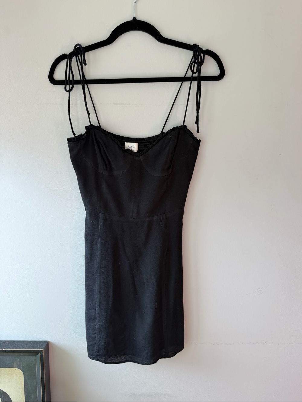Wilfred Black Tie-Shoulder Mini Dress